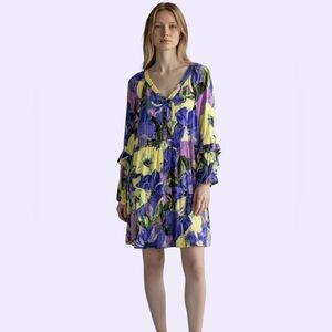 ANTHROPOLOGIE Fig and Flower Purple Floral Dress